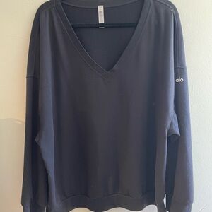 Alo Black V-Neck Sweatshirt